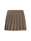 Golden Goose Midi And Mini Skirt With Checkered Pattern In Brown