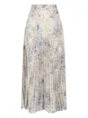 Golden Goose Sequin-embellished Pleated Midi Skirt With Floral Print In Neutral