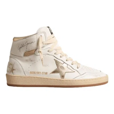 Golden Goose Sky-star Gold Metallic Star And Heel Tab Women's Sneakers In Multi