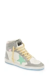 Golden Goose Sky-star High Top Sneaker In White/grey/aquamarine
