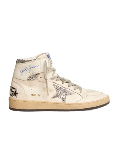 Golden Goose Sky-star High-top Sneakers In Silver/white