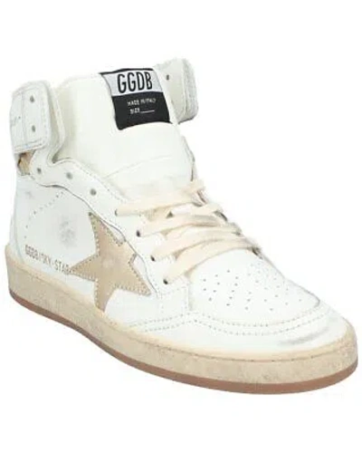 Pre-owned Golden Goose Sky Star Leather Sneaker Women's 36 In Silver
