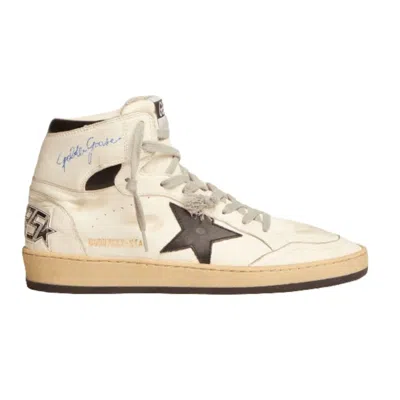 Golden Goose Sky-star Signature On The Ankle And Black Star Men's Sneakers In Multi
