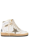Golden Goose Sky Star Sneaker In White & Taupe