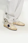 Golden Goose Sky Star Shiny Leather Toe And Spur Nylon Upper Suede Star In Cream