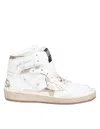 GOLDEN GOOSE GOLDEN GOOSE SKY STAR SNEAKERS IN LEATHER WITH GOLD LAMINATED STAR