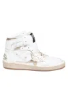 Golden Goose Sky Star High Top Sneakers In White/dark Gold