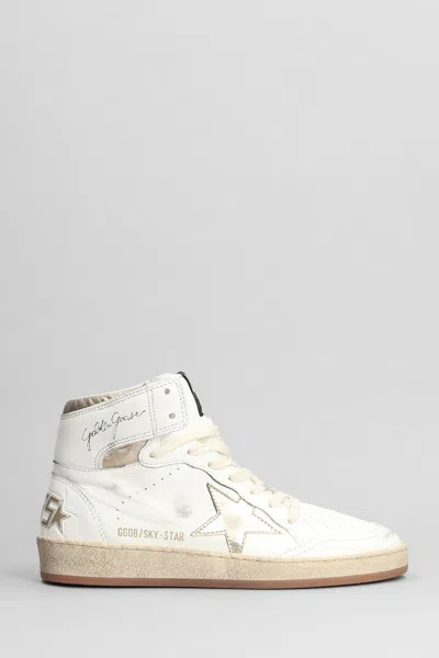 GOLDEN GOOSE SKY STAR SNEAKERS IN WHITE LEATHER