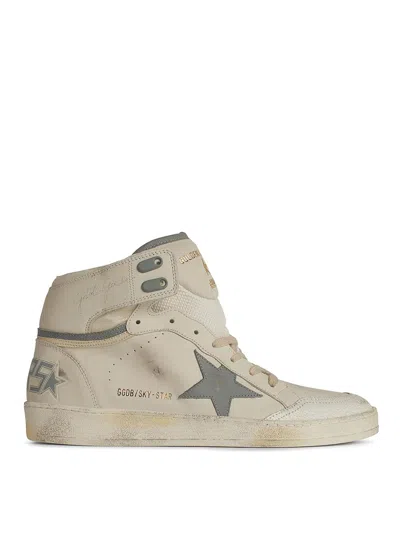Golden Goose Sky Star White Leather Sneakers In Neutral