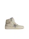 Golden Goose Sky Star White Leather Sneakers In White/silver Blue/beige