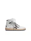 Golden Goose ' Sky-star' White Leather Sneakers With Ankle Signature And Leo Pony Hair Inserts