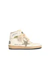 Golden Goose 'sky-star' White Nappa Leather Sneakers With 'taupe' Star In White