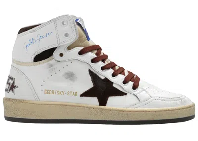 Pre-owned Golden Goose Skystar Suede (women's) Sneakers In White/chocolate