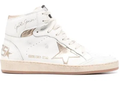 Pre-owned Golden Goose Skystar (women's) Sneakers In White Gold