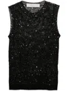 Golden Goose Knitted Vest With Sequins Embell In Black