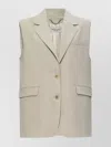 Golden Goose Sleeveless Blazer Notched Lapels In Neutral