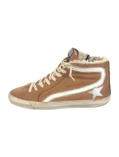 Pre-owned Golden Goose Slide Athletic Sneakers In Brown/neutrals
