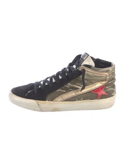 Pre-owned Golden Goose Slide Athletic Sneakers In Green
