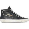 Golden Goose Slide Classic High-top Distressed Sneakers In Multi