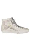 Golden Goose Slide Classic Leather Upper Nabuk Star Wave In Bianco