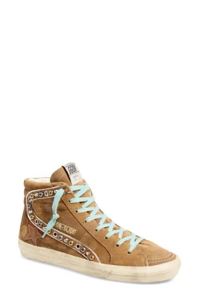 Golden Goose Slide Classic High Top Sneaker In Brown