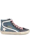 Golden Goose Mid Star Leather Sneaker In Blue