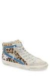 Golden Goose Slide Leather & Suede High-top Sneaker In Leopard/ice/ocean