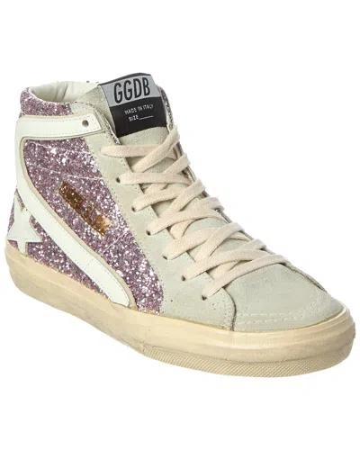 Golden Goose Slide Glitter & Suede Sneaker In Neutral