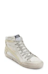 Golden Goose Slide High Top Sneaker In White/ Yellow