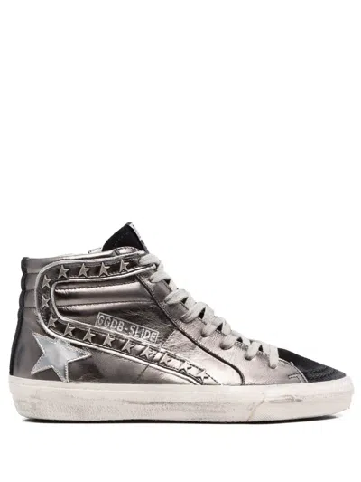 Golden Goose Slide High-top Sneakers In Grey