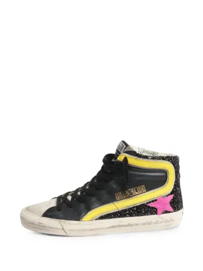 Pre-owned Golden Goose Slide High-top Sneakers In Black