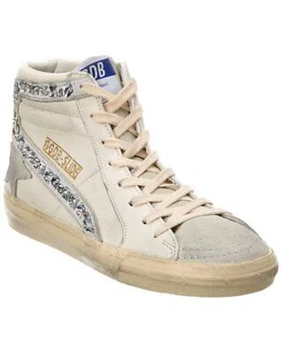 Pre-owned Golden Goose Slide Leather & Suede High-top Sneaker Women's In White