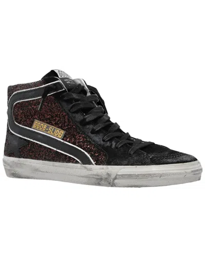 Golden Goose Slide Leather Sneaker In Black