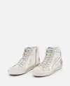 Golden Goose Slide Leather Sneakers In White