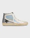 Golden Goose Slide Mid-top Glitter Leather Sneakers