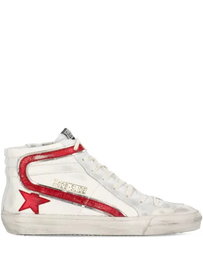 Golden Goose Slide Penstar Nappa Upper Suede Toe Vintage Laminated Star And Wave In Animal Print