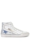 Golden Goose Women's Slide Penstar Sneakers In White/silver/light Blue In White  Silver  Light Blue  & Ice