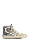 Golden Goose Slide Bronze And Silver Glitter Leather Sneaker In Bronze/silver/taupe/red Wine/white