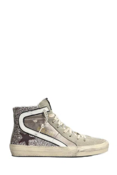 GOLDEN GOOSE SLIDE SEQUIN-EMBELLISHED SNEAKERS