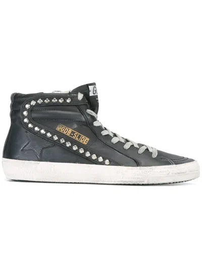 Golden Goose Slide Hi-top Sneakers In Black