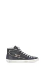 Golden Goose Slide Leather Upper Star List And W In Black