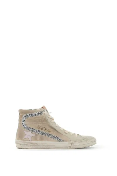 Golden Goose Slide Sneakers In Seedpearl/grey Morn/orchid Hush/silver