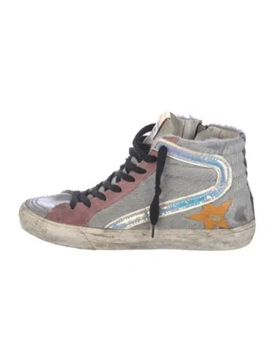 Pre-owned Golden Goose Slide Sneakers In Silver