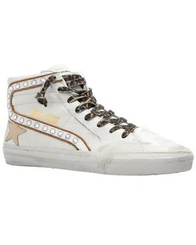 Pre-owned Golden Goose Slide Suede & Leather Sneaker Women's In White