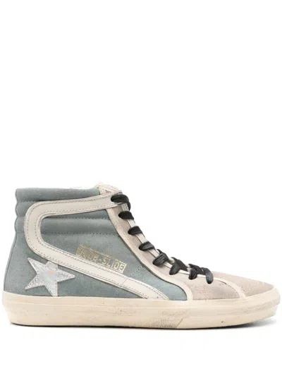 Golden Goose Slide Smoke Blue Suede Leather Sneaker
