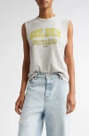 Golden Goose Slim Fit Distressed Graphic Tank In White