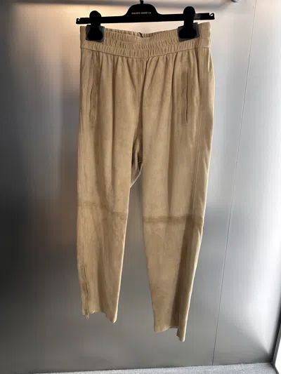 Golden Goose Slim-fit Suede Trousers In Brown