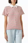 Golden Goose Natalia Slim Fit Striped Cotton Polo Shirt In Multi