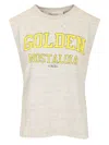 Golden Goose Grey Crewneck Top With Logo Lettering Print On The Front