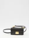 Golden Goose Small Venezia Bag In Black Distressed Leather With Gold Details In Black